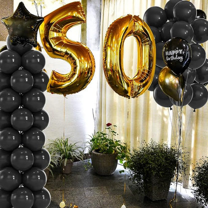 50pcs Black Balloons, 12inch Helium Quality Black Latex Balloons | Balloons - Image 5