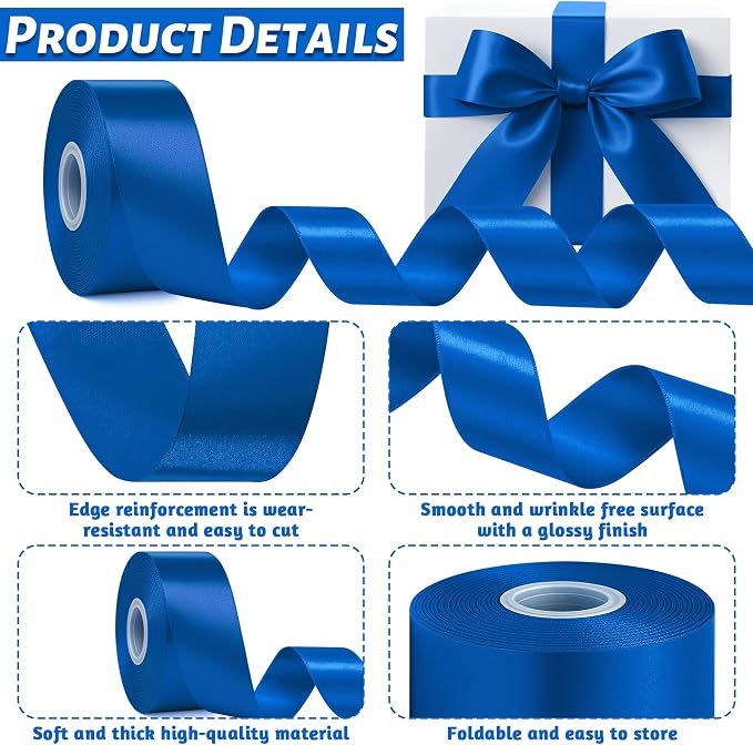1 1/2In 30Yards Royal Blue Ribbon - Image 3