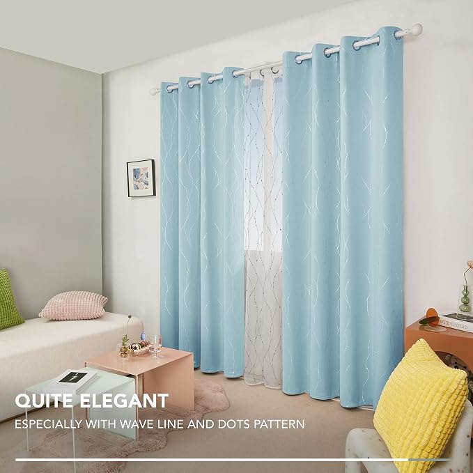 Deconovo Living Room Curtains 95 Inches Long, Thermal Insulated, Room Darkening - Image 4