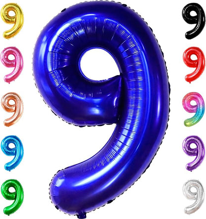 KatchOn Royal Blue Number 9 Balloon 40 Inch, Foil 9 Birthday Balloon | 9th by KatchOn