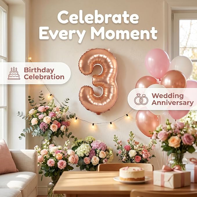 YPSelected 32 Inch Large Foil Helium Number Balloon Birthday Wedding Party 0-9 - Image 6