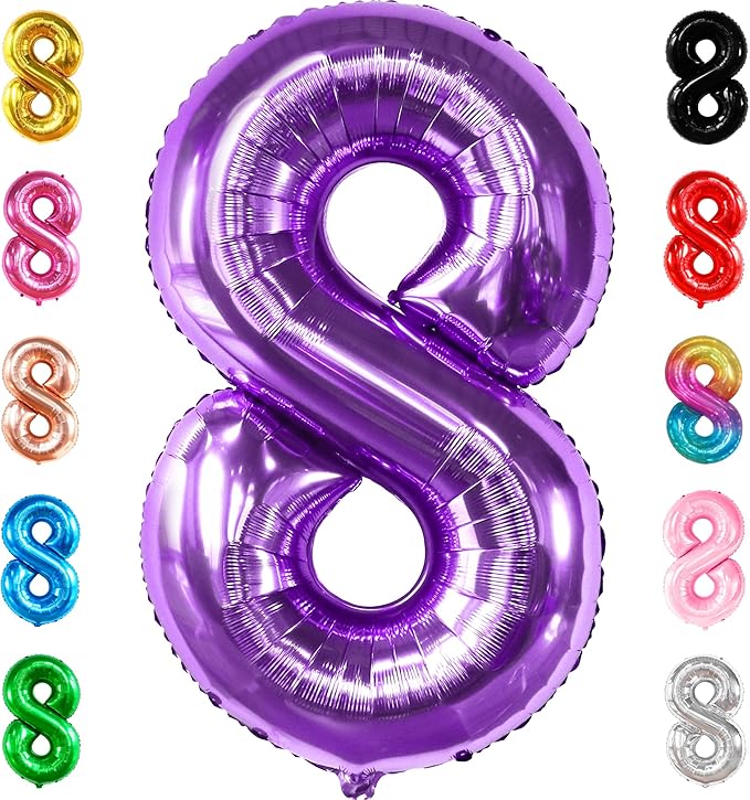 KatchOn Foil Purple 8 Balloon Number by KatchOn