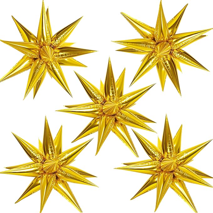 ZAKVOOR 60 Pcs Star Balloons 12 Spike Foil Explosion Party Decoration Balloons by ZAKVOOR