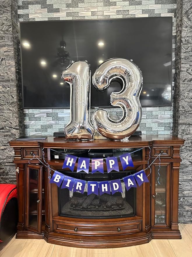 Large Number Balloons 40 Inch Silver 4 Balloon - Image 5