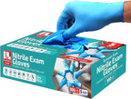 Sky Blue 5 Mil Nitrile Exam Gloves Disposable Latex Free | Medical Rubber Gloves for Doctors, EMT, First Aid Kit, Food Service & Cleaning | Bulk Nitrile for Mechanics (100 CT) - Medium