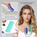 One large, one small, two-piece Wide Tooth Comb，No Handle Detangler Accessories，Large Hair Detangling Comb for Curly, Straight,Wet Dry Hair(Green,Bright Blue)