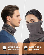 Winter Neck Warmer Gaiter Ski Face Mask, Breathable Fleece Balaclava Windproof Cold Weather Scarf
