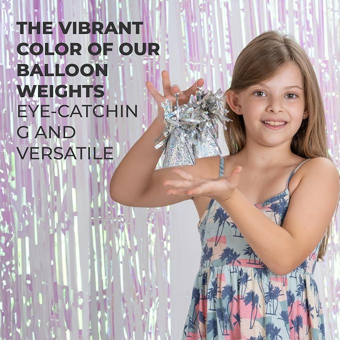 Silver Holographic Balloon Weights, 12 Pack - Image 5
