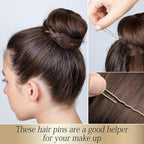 100PCS 2.4Inch U Shaped Hair Pins,Gold Bobby Pins for All Hair Types,Hair Pins for Women,Pain-Free U Pins for Buns With Box（Gold）