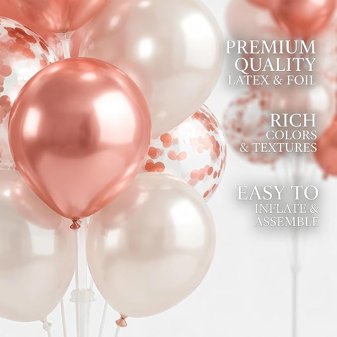 HIINS Rose Gold White Balloon Stand Kit Set of 2 - Image 5