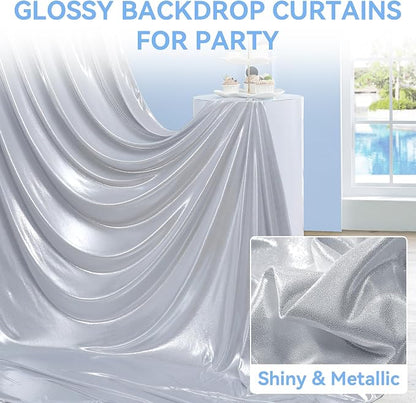 gogoparti 10x10FT Silver Sequin Backdrop Curtain - Image 3