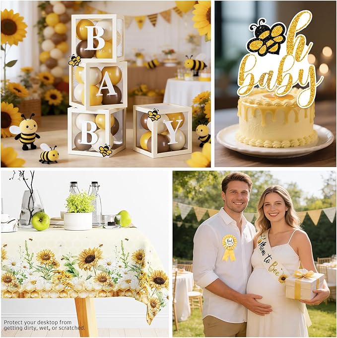 Cocomigo 257Pcs Bee Baby Shower Decorations, All-in-One Set - Image 6