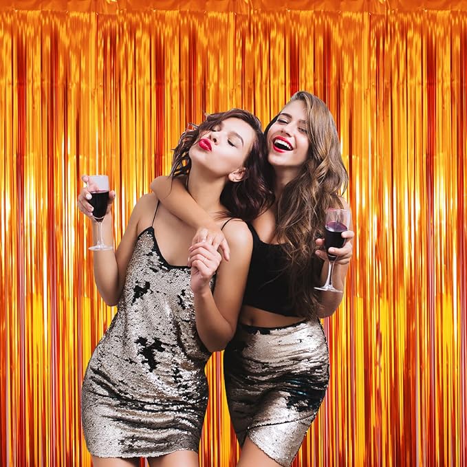 GOER 3.2 ft x 8.2 ft Metallic Tinsel Foil Fringe Curtains Party Photo Backdrop - Image 5