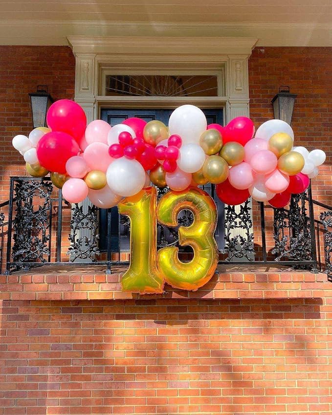 Gold 17 Number Balloons, 40 Inch Giant Number 17 Balloons Foil Mylar Helium - Image 7