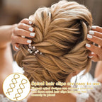 30 Pcs Spiral Hair Pins, Spin Pins for Hair, Alloy Spiral Bobby Pins, Bun Twist Spiral Hair Pins with Non-scratch Rounded Tips for Women Bun Hair Style (Gold)