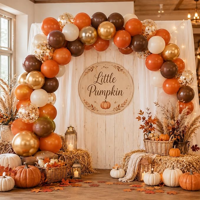 Burnt Orange Brown Balloons, 12 Inch Fall Thanksgiving Autumn Latex Balloon | - Image 2