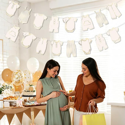 Boho Neutral Baby Clothes Banner Garland 2pcs Pre-Assembled Bunting Banners - Image 6