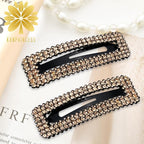 Rhinestone and Crystal Hair Clips 2-Pack, Sparkly Barrettes & Elegant Bling Accessories for Women & Girls(Set8)