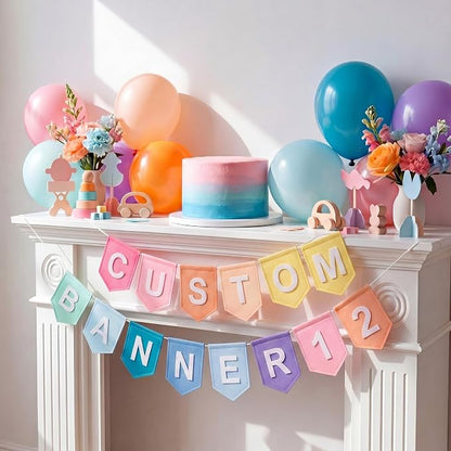 Hahafelt 131 Pcs Felt DIY Custom Banner Kit, Make Your Own Personalized Banner by Hahafelt