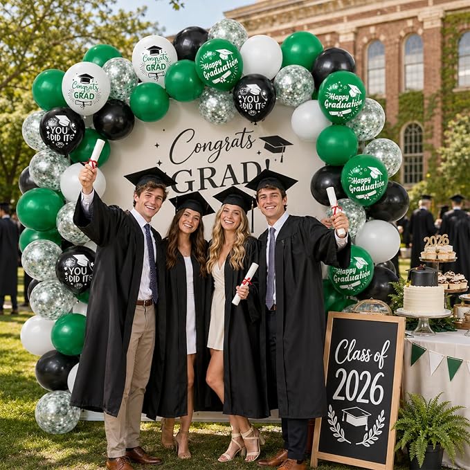 Graduation Balloons Green - Image 7