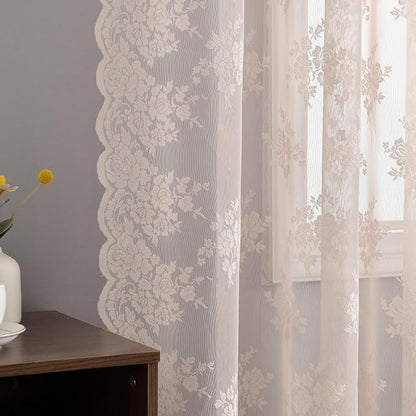 Kotile Blush Pink Lace Curtains by Kotile+Curtains