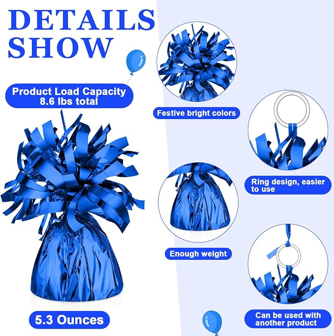 Yunsailing 25 Pcs Heavy Metallic Balloon Weights - Image 3