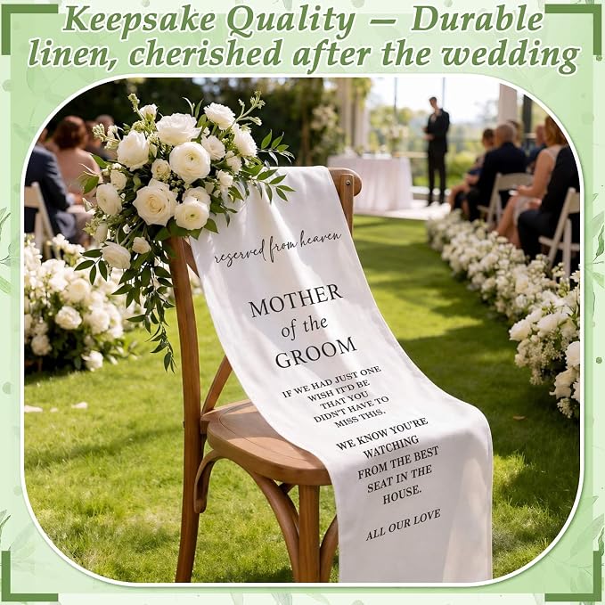 HunnmingRe Groom Mother Wedding Memorial Reserved Chair Sign Banner in Loving - Image 6