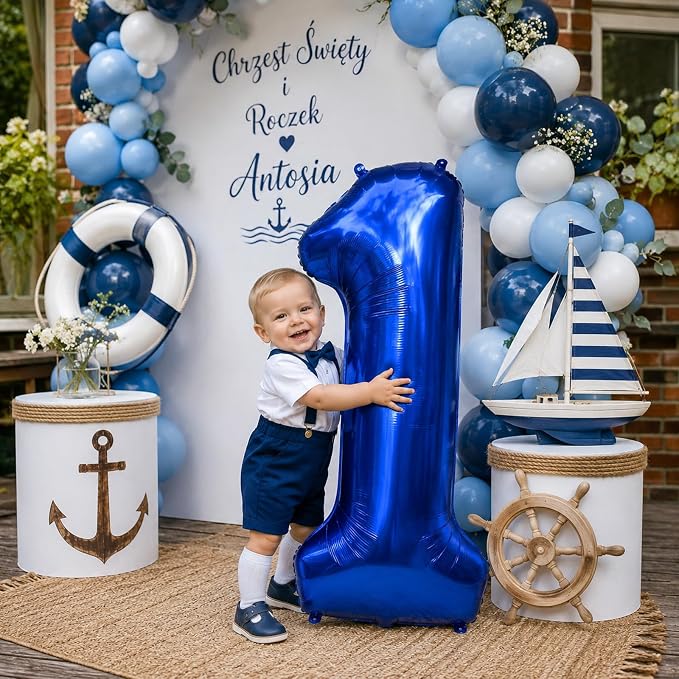 11 Balloon Number Birthday, Giant Navy Blue Number 1 & 1 Helium Foil Balloon - Image 5
