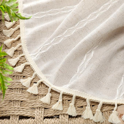 Ivory 100% Boho Blackout Curtains 96 Inch 2 Panels - Image 4