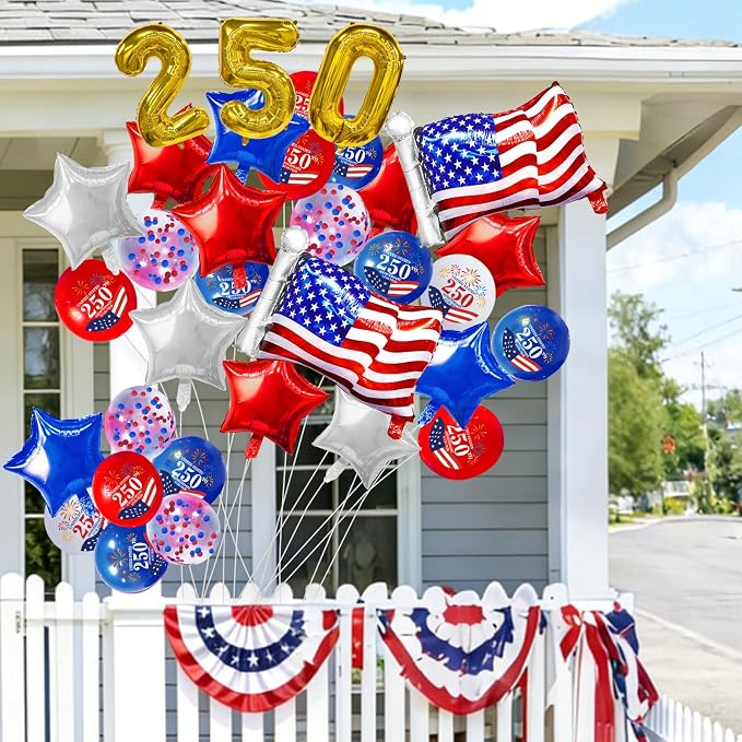 104 PCS Red White and Blue Balloon Garland Arch Kit, 4th of July Balloon Arch - Image 2