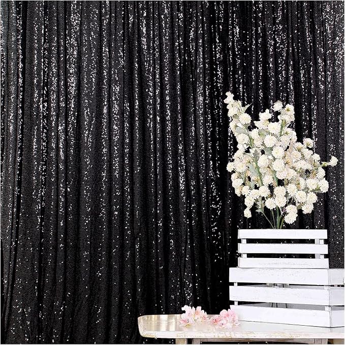 ShinyBeauty PHOTOBOOTH Background Best Choice-4FTx7FT-Black-Sequin backdrops by ShinyBeauty