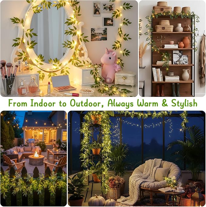 Vine with Fairy Lights 13.1FT 40 LED Willow Lights Battery Operated | - Image 4