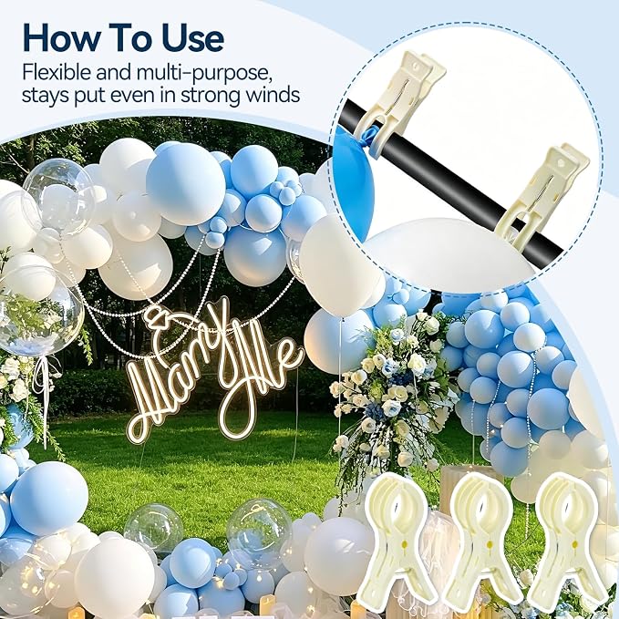 EMART 10 Pack Balloon Arch Clips Plastic Beige Large Towel Clips 3.5 Inch Heavy - Image 3