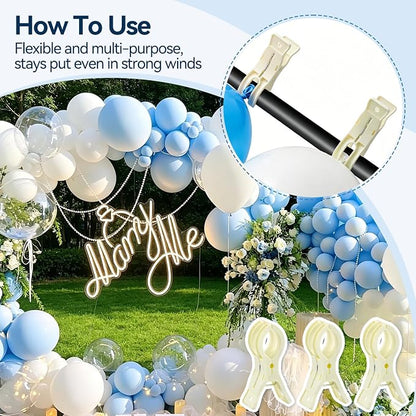 EMART 10 Pack Balloon Arch Clips Plastic Beige Large Towel Clips 3.5 Inch Heavy - Image 3