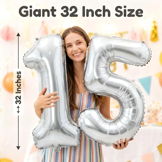 YPSelected 32 Inch Large Foil Helium Number Balloon Birthday Wedding Party 0-9 - Image 4