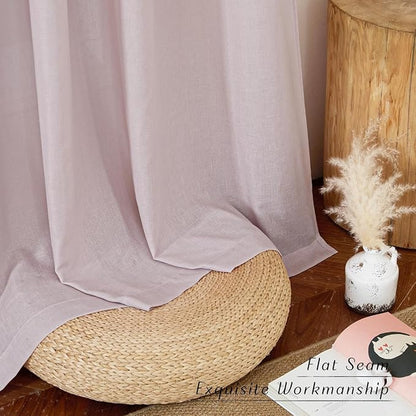NICETOWN Blush Pink Linen Curtains - Image 7