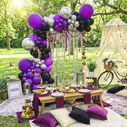 APLANET 150pcs Dark Purple Balloons Different Sizes of 18 12 10 5 Inch Royal - Image 5