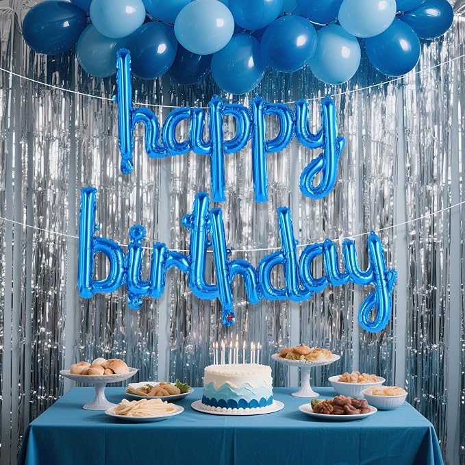 Happy Birthday Balloons Banner Foil Letters Balloons Connected, Personalized - Image 3