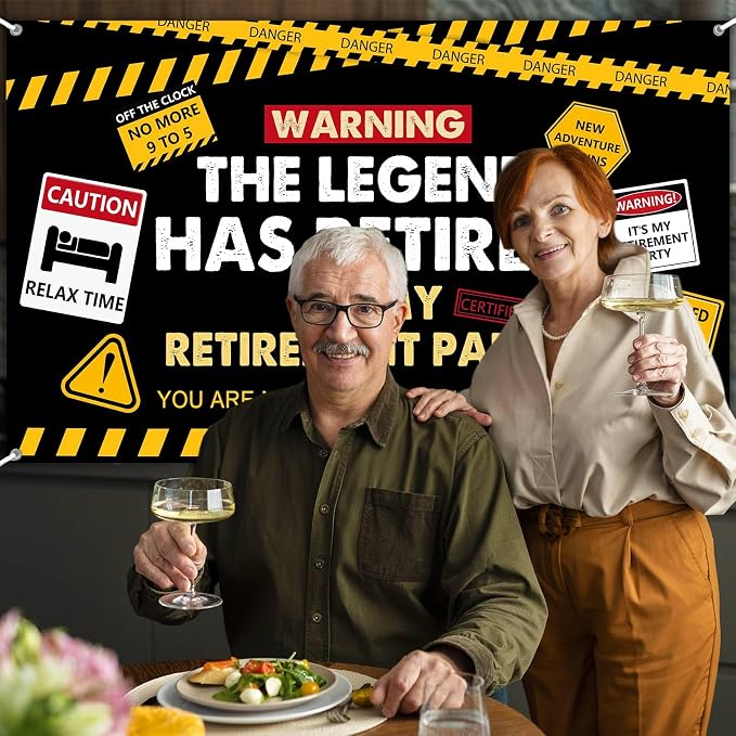 6x3.6ft Happy Retirement Backdrop Legend Retired Banner - Image 7