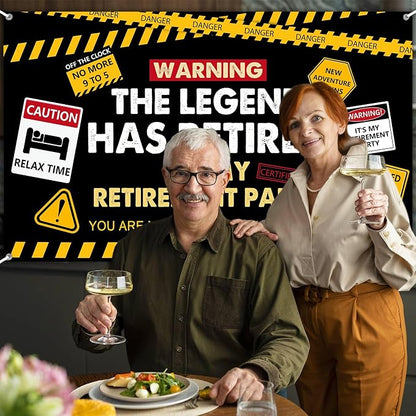6x3.6ft Happy Retirement Backdrop Legend Retired Banner - Image 7