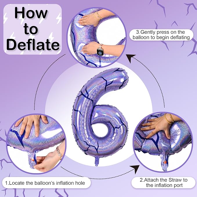 40 Inch Purple Kpop Number 6 Balloon - Image 9