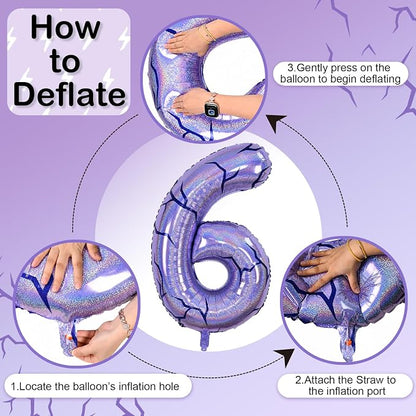 40 Inch Purple Kpop Number 6 Balloon - Image 9