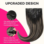 Lashey Seamless Clip in Hair Extensions Human Hair, 110g 7pcs Straight Balayage Natural Black to Light Blonde Highlighted Clip in Hair Extensions for Black Women 16 Inch