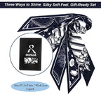 Skinny Scarf 3 Pack for Women – Bag Scarf, Silk Hair Scarves (Original Prints, Premium Twill, 3 Designs)