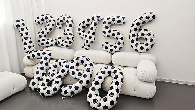 Black White Soccer Number 1 Balloon 1nd Birthday Decoration 40in 1 Balloon | - Image 6