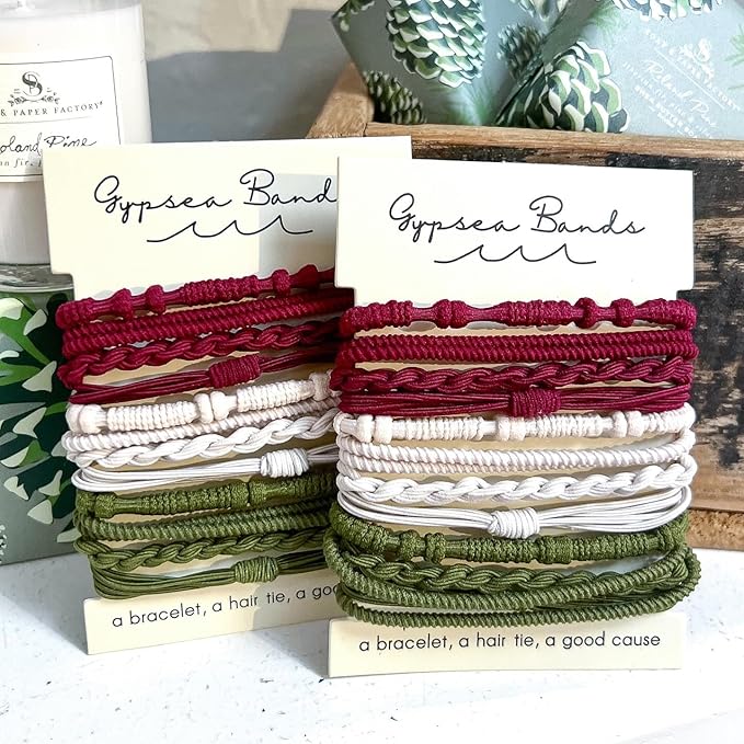 Gypsea Bands Hair Tie Bracelets for Men, Women & Kids - Set of 12 (Santa Cruz)