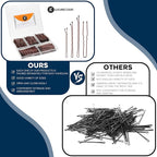 300 Pack Brown Bobby Pins Set by Luxurecourt, 3 Assorted Sizes of Large and Small Premium Bobby Pins + Regular Size U Shaped Hair Pins for Buns, Updo Style - Nonslip with Rounded Ends.