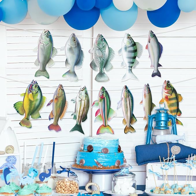Fish Birthday Decorations Gone Fishing Party Decorations Fresswater Sunfish - Image 4