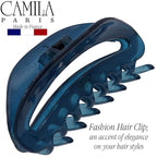 Camila Paris CP3125 French Hair Clip for Women, Blue, Girls Hair Claw Clip Jaw Fashion Durable and Styling Hair Accessories for Women, Luxury Ladies Strong Hold No Slip Grip Clamp, Made in France