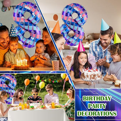 40 Inch Video Game Themed Number 8 Balloon, Birthday Party Decorations | Large - Image 7